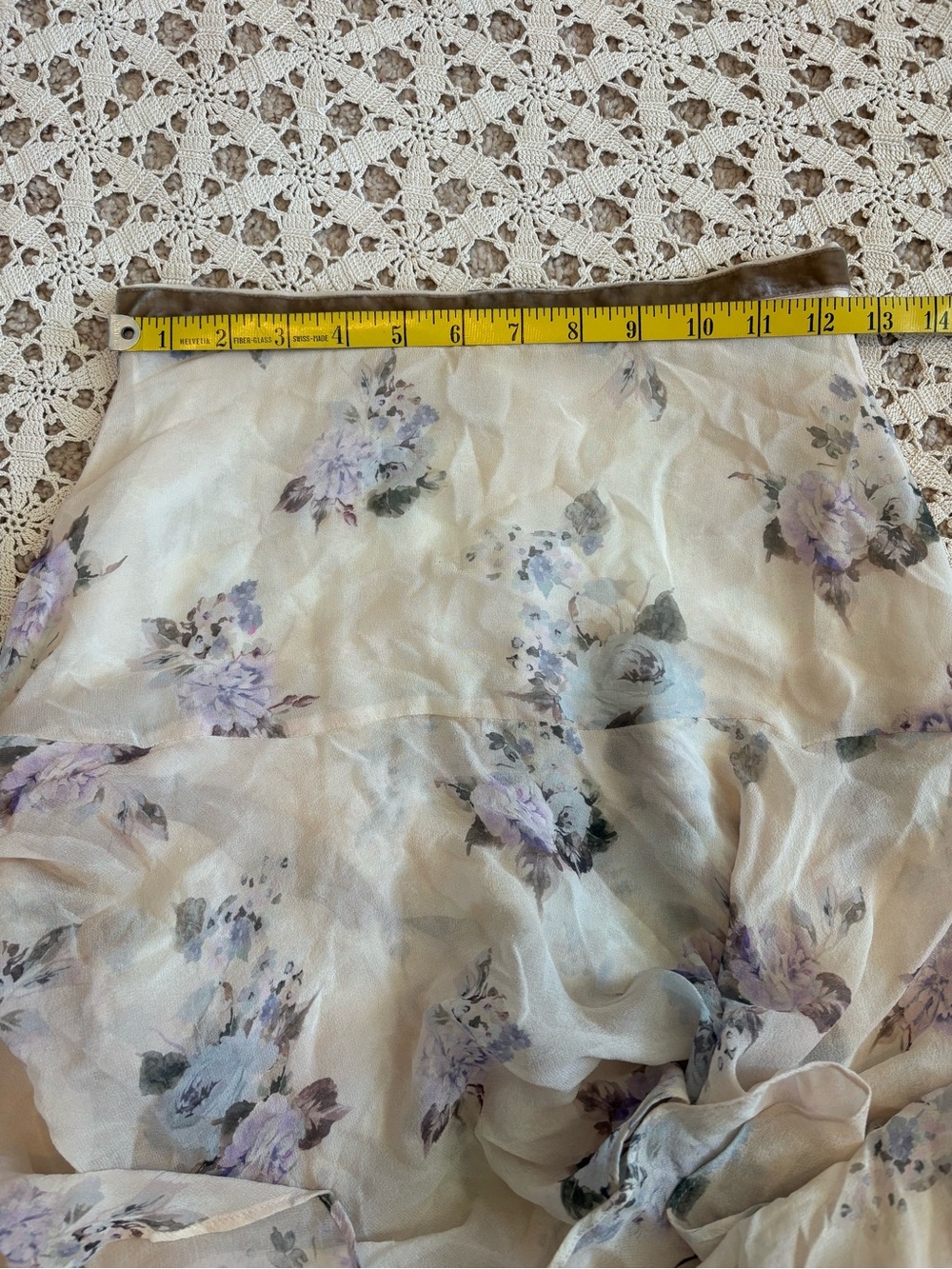 LoveShackFancy Alex Silk Floral Tiered Midi Skirt Size 0 - Picture 6 of 11